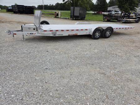 New 2026 H&H 82X24 TANDEM 10K ALUMINUM POWER TILT W/ROCK SHIELD WINCH PLATE & EXTRA TONGUE BOX