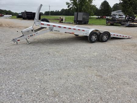 New 2026 H&H 82X24 TANDEM 10K ALUMINUM POWER TILT W/ROCK SHIELD WINCH PLATE & EXTRA TONGUE BOX