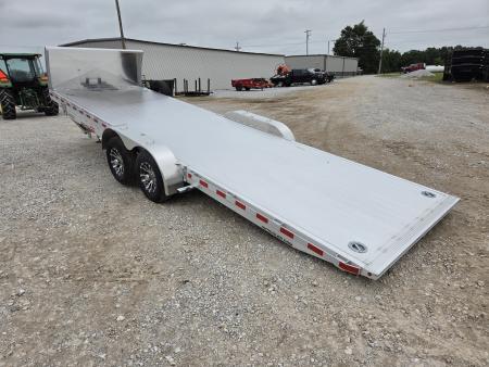 New 2026 H&H 82X24 TANDEM 10K ALUMINUM POWER TILT W/ROCK SHIELD WINCH PLATE & EXTRA TONGUE BOX