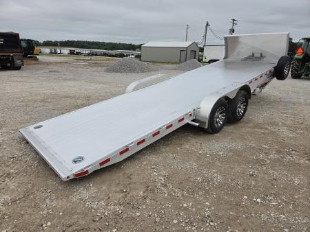 New 2026 H&H 82X24 TANDEM 10K ALUMINUM POWER TILT W/ROCK SHIELD WINCH PLATE & EXTRA TONGUE BOX