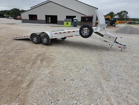 New 2026 H&H 82X24 TANDEM 10K ALUMINUM POWER TILT W/ROCK SHIELD WINCH PLATE & EXTRA TONGUE BOX