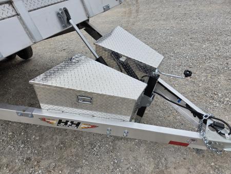New 2026 H&H 82X24 TANDEM 10K ALUMINUM POWER TILT W/ROCK SHIELD WINCH PLATE & EXTRA TONGUE BOX