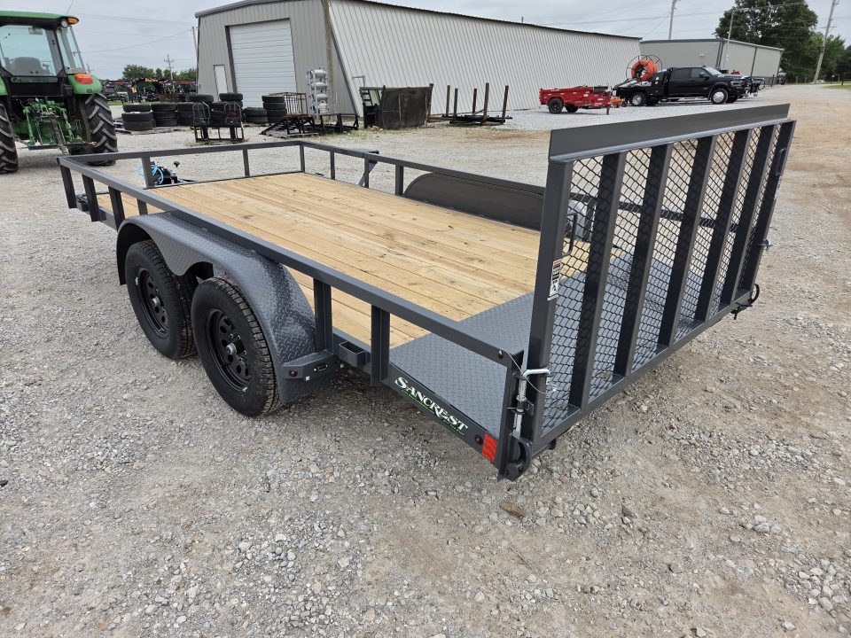 New 2026 Lamar 83X14 TANDEM 7K UTILITY W/2' STEEL DOVE & 3' SPRING GATE