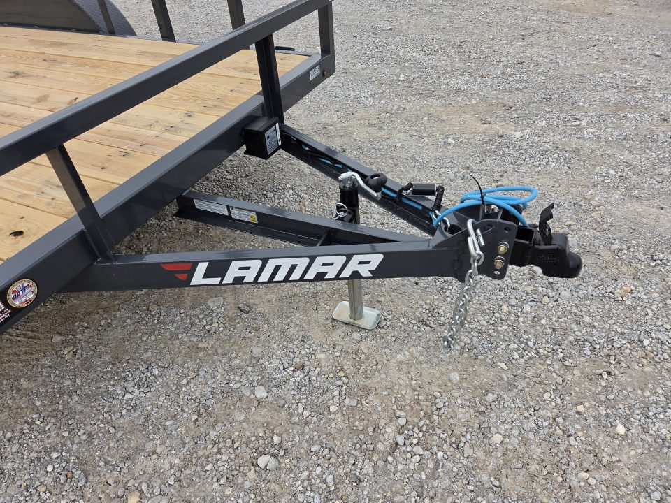 New 2026 Lamar 83X14 TANDEM 7K UTILITY W/2' STEEL DOVE & 3' SPRING GATE