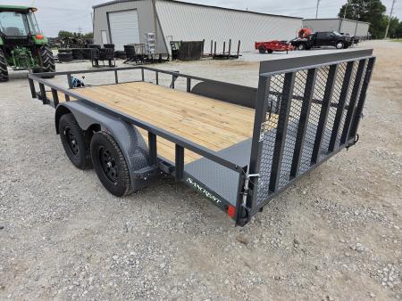 New 2026 Lamar 83X14 TANDEM 7K UTILITY W/2' STEEL DOVE & 3' SPRING GATE