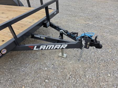 New 2026 Lamar 83X14 TANDEM 7K UTILITY W/2' STEEL DOVE & 3' SPRING GATE