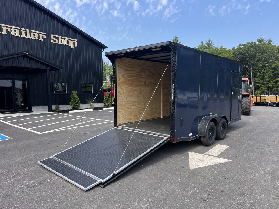 New 2026 Panther Cargo 7x16 +2ft V-Nose /.080 Polycore /Blackout Package/ Rubber Coin Floor - 7000GVW