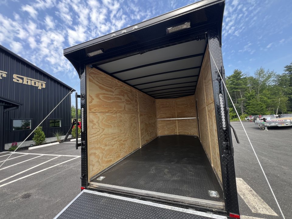 New 2026 Panther Cargo 7x16 +2ft V-Nose /.080 Polycore /Blackout Package/ Rubber Coin Floor - 7000GVW