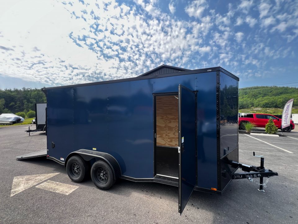 New 2026 Panther Cargo 7x16 +2ft V-Nose /.080 Polycore /Blackout Package/ Rubber Coin Floor - 7000GVW