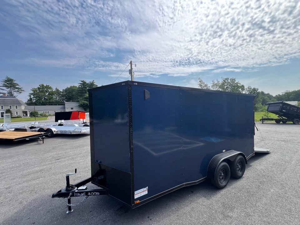New 2026 Panther Cargo 7x16 +2ft V-Nose /.080 Polycore /Blackout Package/ Rubber Coin Floor - 7000GVW