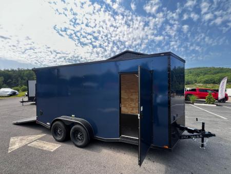 New 2026 Panther Cargo 7x16 +2ft V-Nose /.080 Polycore /Blackout Package/ Rubber Coin Floor - 7000GVW