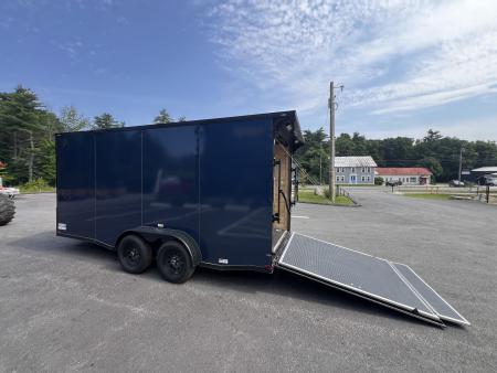 New 2026 Panther Cargo 7x16 +2ft V-Nose /.080 Polycore /Blackout Package/ Rubber Coin Floor - 7000GVW