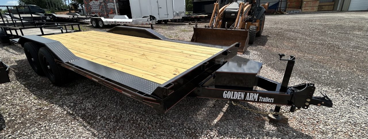 New 2026 Golden Arm 102"x20' Tandem Axle Equipment Trailer-TILT-7K Axles