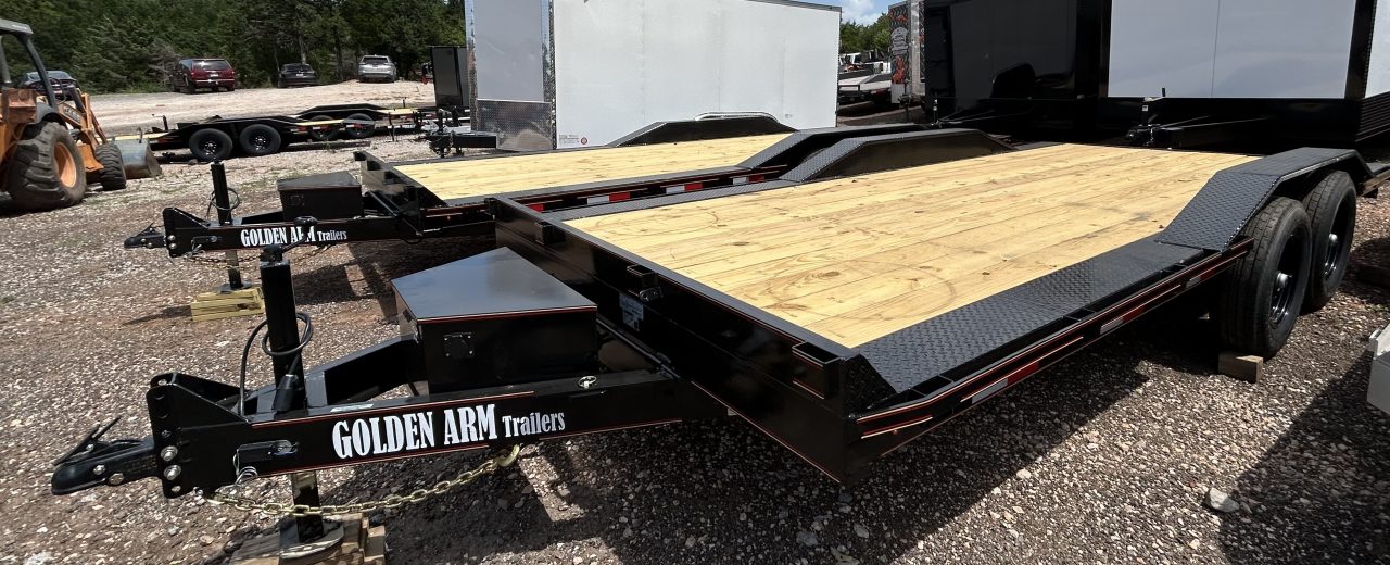 New 2026 Golden Arm 102"x20' Tandem Axle Equipment Trailer-TILT-7K Axles