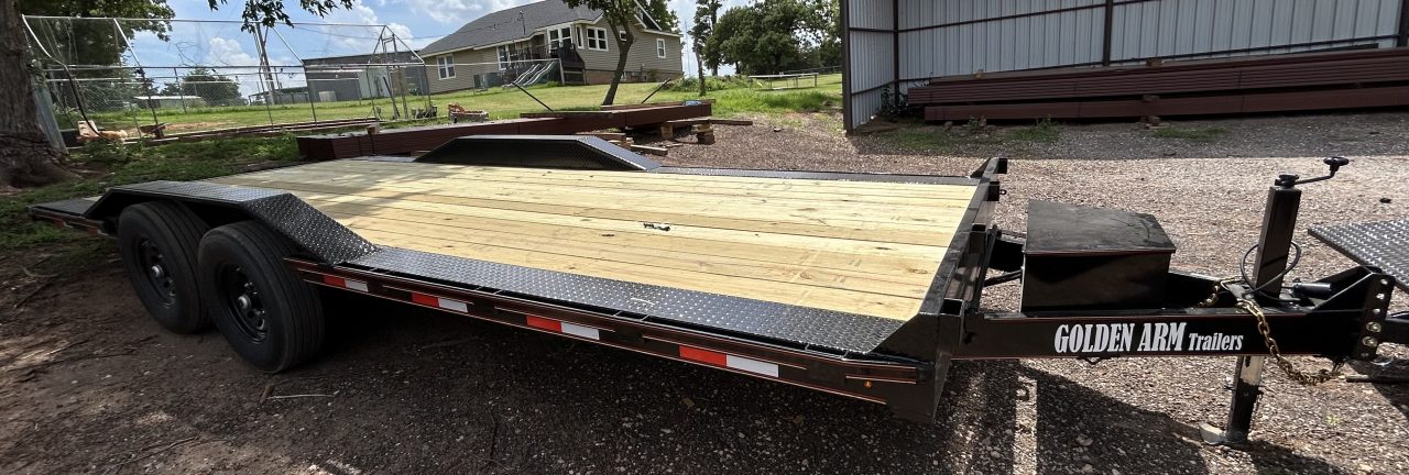 New 2026 Golden Arm 102"x22' Tandem Axles Equipment Trailer-TILT-7K Axles-14ply Tires