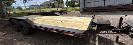 New 2026 Golden Arm 102"x22' Tandem Axles Equipment Trailer-TILT-7K Axles-14ply Tires