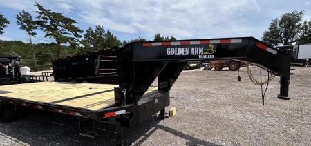 New 2026 Golden Arm 102"x24' Tandem Axles Equipment Trailer-HDEQ-TILT-8K Axles-GooseNeck