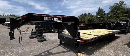 New 2026 Golden Arm 102 x24' Tandem Axles Equipment Trailer-HDEQ-TILT-8K Axles-GooseNeck