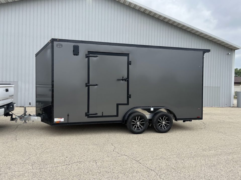 New 2027 Forest River Aluminum Ameralite-Lite 7.5' x 16' + 20" V-Front w/ UTV & Black Out Package Cargo / Enclosed Trailer
