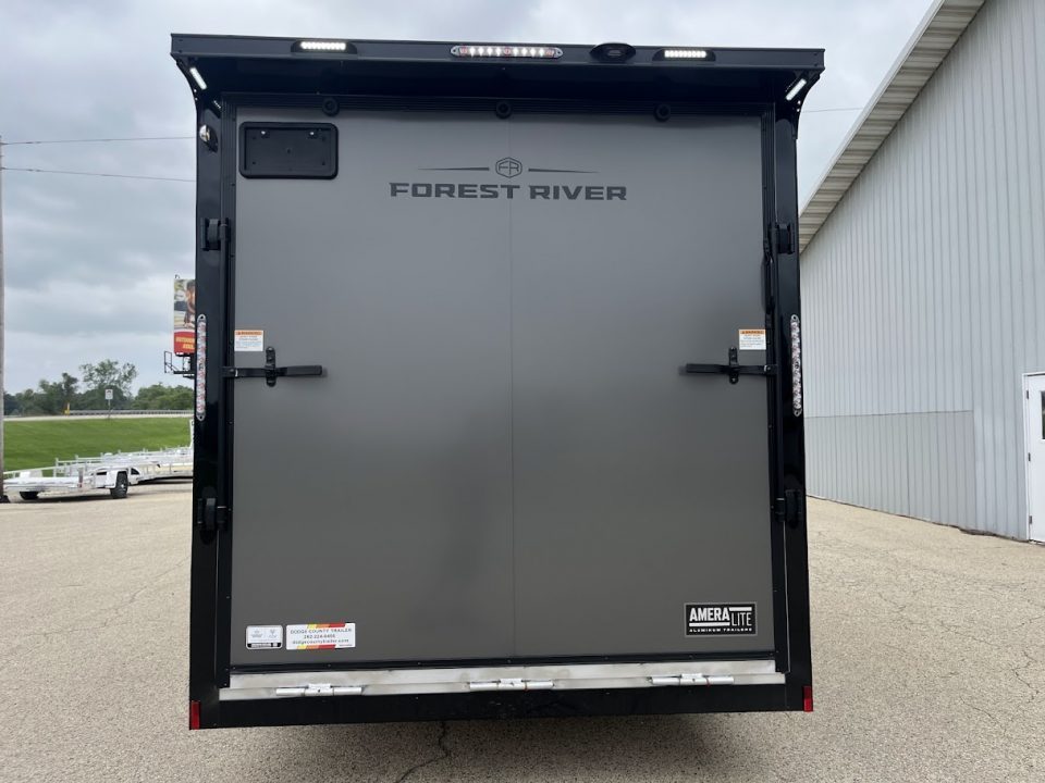 New 2027 Forest River Aluminum Ameralite-Lite 7.5' x 16' + 20" V-Front w/ UTV & Black Out Package Cargo / Enclosed Trailer