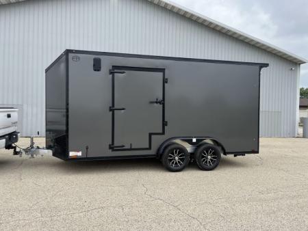 New 2027 Forest River Aluminum Ameralite-Lite 7.5' x 16' + 20" V-Front w/ UTV & Black Out Package Cargo / Enclosed Trailer
