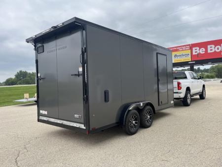 New 2027 Forest River Aluminum Ameralite-Lite 7.5' x 16' + 20" V-Front w/ UTV & Black Out Package Cargo / Enclosed Trailer