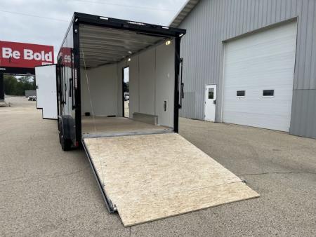 New 2027 Forest River Aluminum Ameralite-Lite 7.5' x 16' + 20" V-Front w/ UTV & Black Out Package Cargo / Enclosed Trailer
