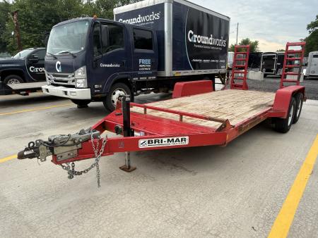 Used **USED** 2018 BRI-MAR 16' Equipment Trailer - 10K GVWR - Hydraulic Brakes
