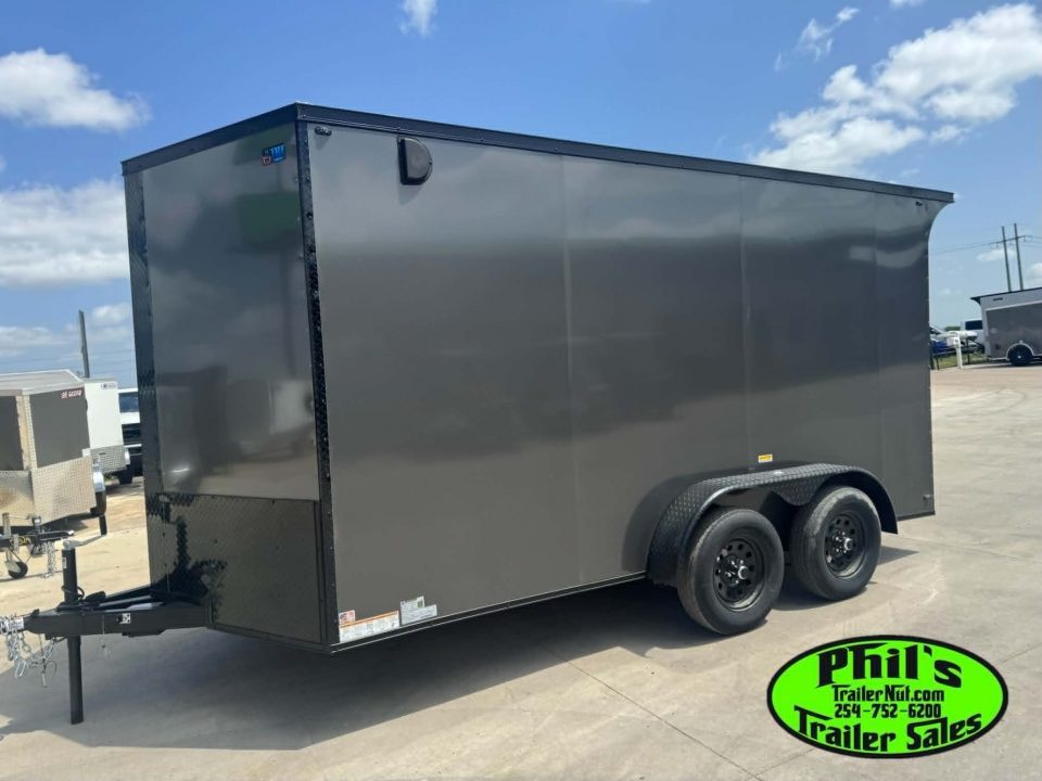 New 2026 7X14 ENCLOSED TRAILER CARGO TRAILER Cargo / Enclosed Trailer REAR WING & BLACKOUT PACKAGE!