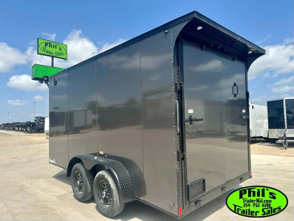 New 2026 7X14 ENCLOSED TRAILER CARGO TRAILER Cargo / Enclosed Trailer REAR WING & BLACKOUT PACKAGE!