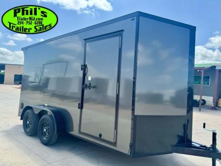 New 2026 7X14 ENCLOSED TRAILER CARGO TRAILER Cargo / Enclosed Trailer REAR WING & BLACKOUT PACKAGE!