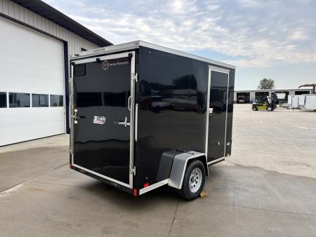 New 2026 Cross Black 6'x10' 3k Alpha Flat Top V-Nose Enclosed Cargo Trailer