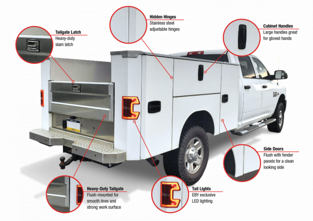 New 2026 EBY "RENEGADE" 8.5' x 80" x 44" Single Rear Wheel Aluminum Utility/Service Body