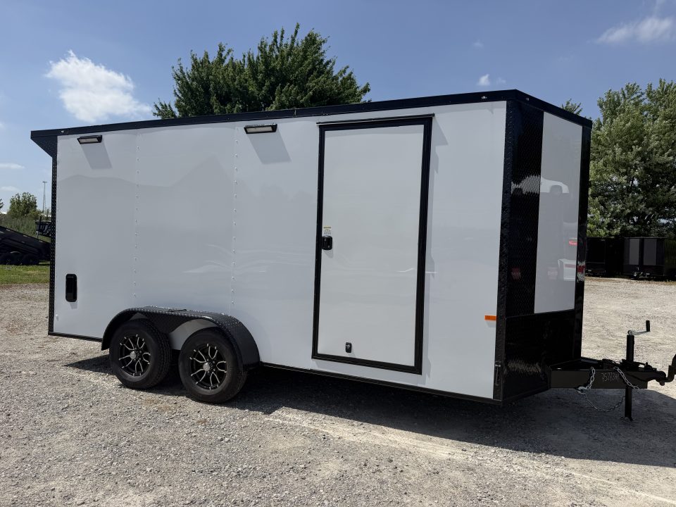 New 2027 Rock Solid Cargo 7'x16'x7' Cargo / Enclosed Trailer Black Out Package