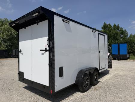 New 2027 Rock Solid Cargo 7'x16'x7' Cargo / Enclosed Trailer Black Out Package