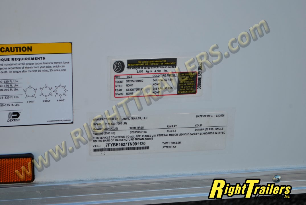New 2026 7X16 ANVIL Cargo Trailer