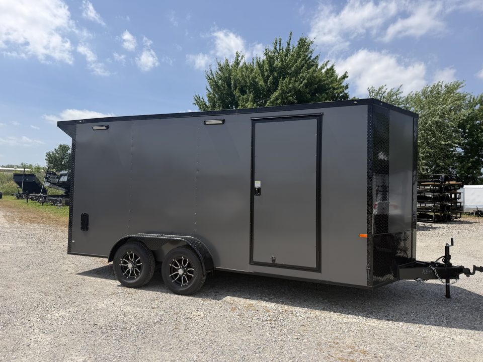 New 2026 Rock Solid Cargo 7'x16'x7' Cargo / Enclosed Trailer Black Out Package