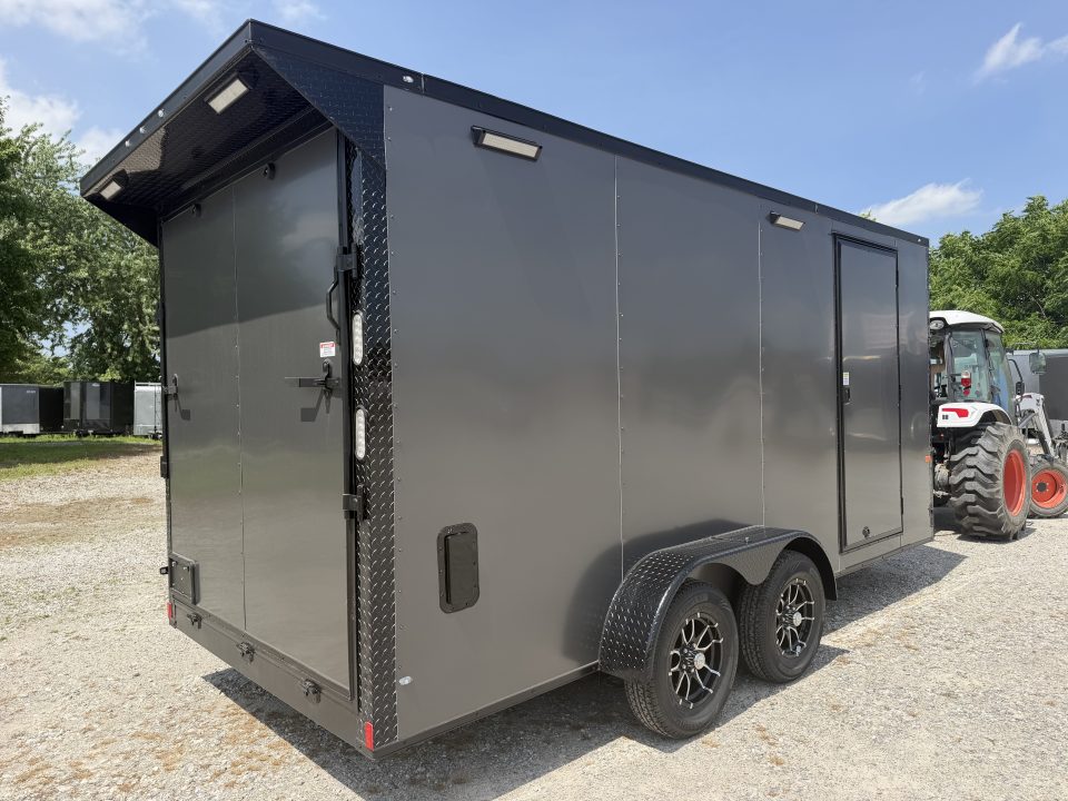 New 2026 Rock Solid Cargo 7'x16'x7' Cargo / Enclosed Trailer Black Out Package