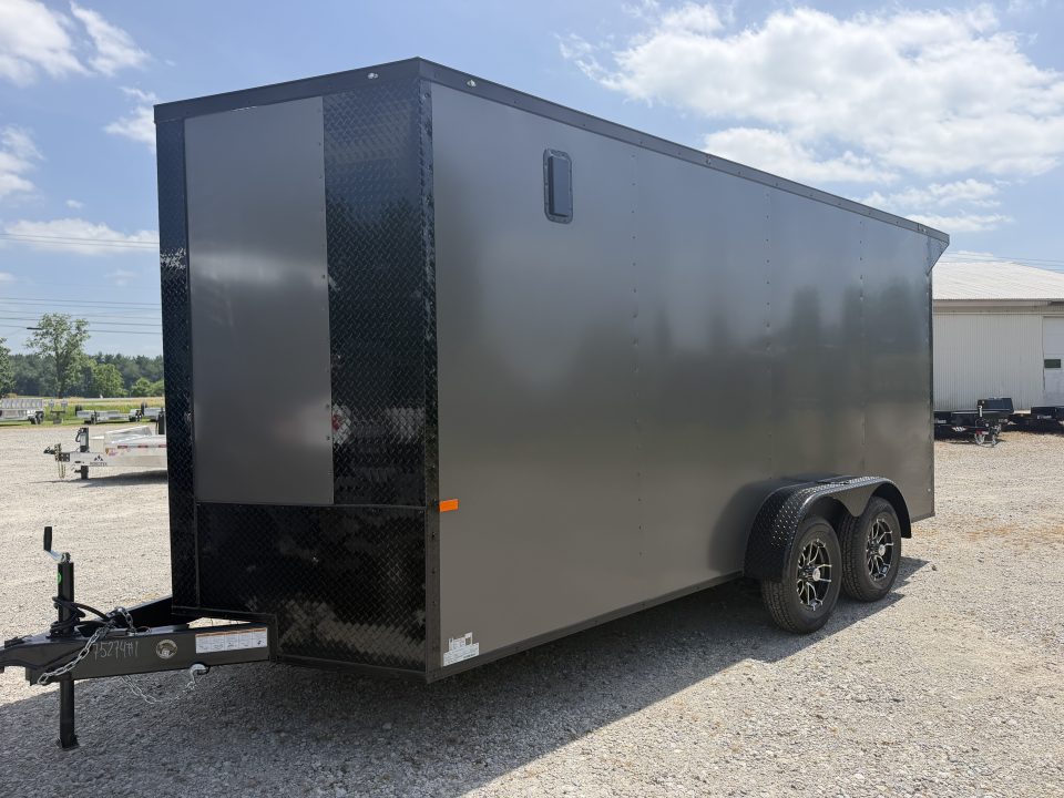 New 2026 Rock Solid Cargo 7'x16'x7' Cargo / Enclosed Trailer Black Out Package