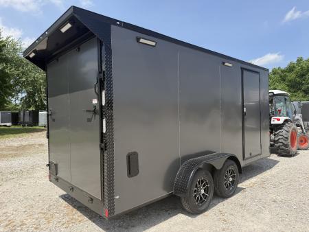 New 2026 Rock Solid Cargo 7'x16'x7' Cargo / Enclosed Trailer Black Out Package