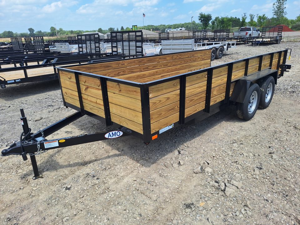 New 2026 AMO 82x16 Tandem Axle High Woodside Utility Trailer