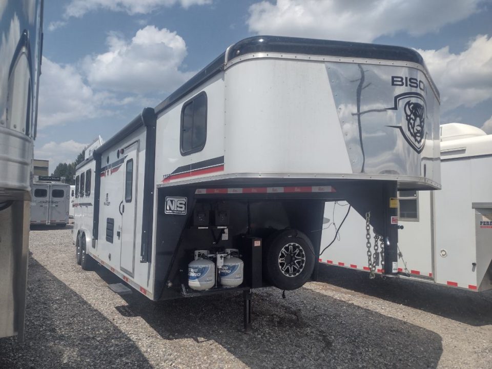 Used 2023 Bison Trailers 3 horse w/ 12' Living Quarters Horse Trailer