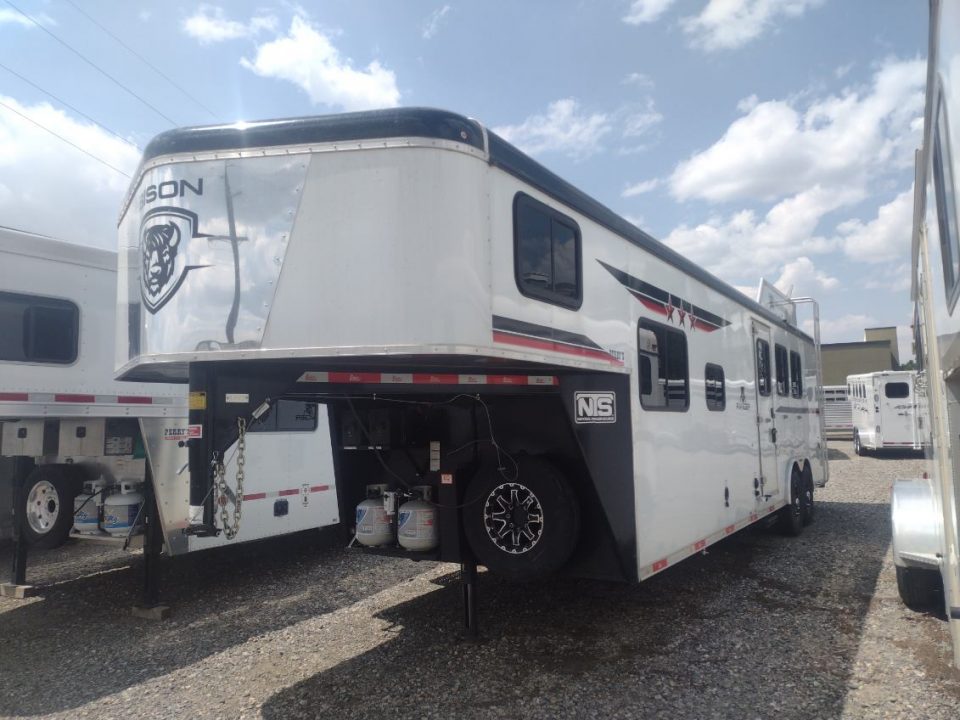 Used 2023 Bison Trailers 3 horse w/ 12' Living Quarters Horse Trailer