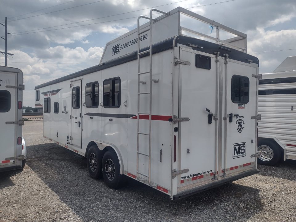 Used 2023 Bison Trailers 3 horse w/ 12' Living Quarters Horse Trailer