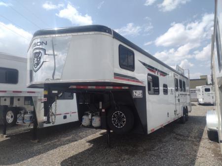 Used 2023 Bison Trailers 3 horse w/ 12' Living Quarters Horse Trailer