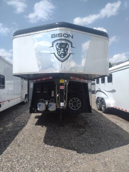 Used 2023 Bison Trailers 3 horse w/ 12' Living Quarters Horse Trailer