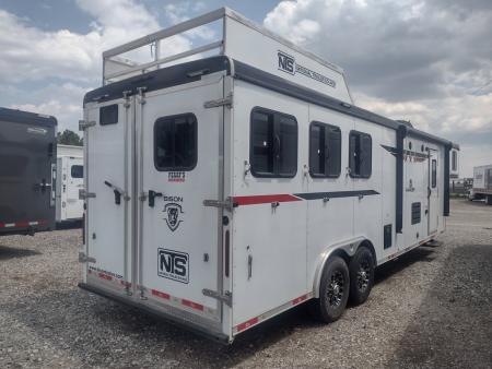 Used 2023 Bison Trailers 3 horse w/ 12' Living Quarters Horse Trailer