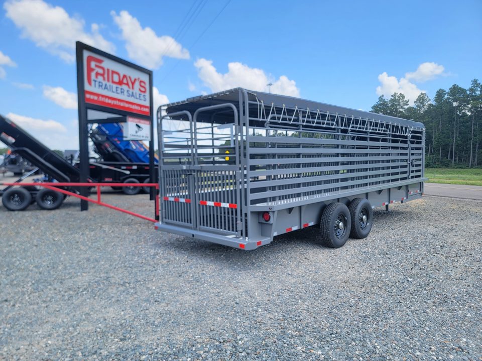 New 2027 Delco Trailers B8 24' Bar Top 6'/8" wide Cattleman Series Livestock Trailer