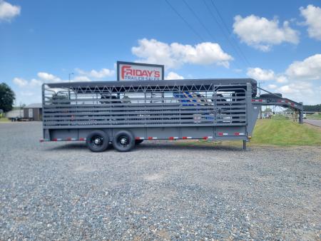 New 2027 Delco Trailers B8 24' Bar Top 6'/8" wide Cattleman Series Livestock Trailer
