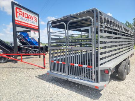 New 2027 Delco Trailers B8 24' Bar Top 6'/8" wide Cattleman Series Livestock Trailer